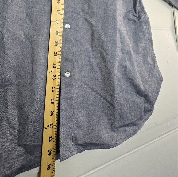 A.P.C. Dress Shirt Buttun Up Collar Blue Oxford Cut Long-sleeved Buttons On Cuff - Picture 5 of 11